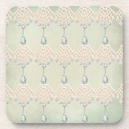 Posavasos Victoria de diamantes de imitación verde azulados 