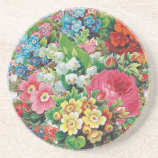 Posavasos Victorian Era Valentine's Card, Floral Bouquet