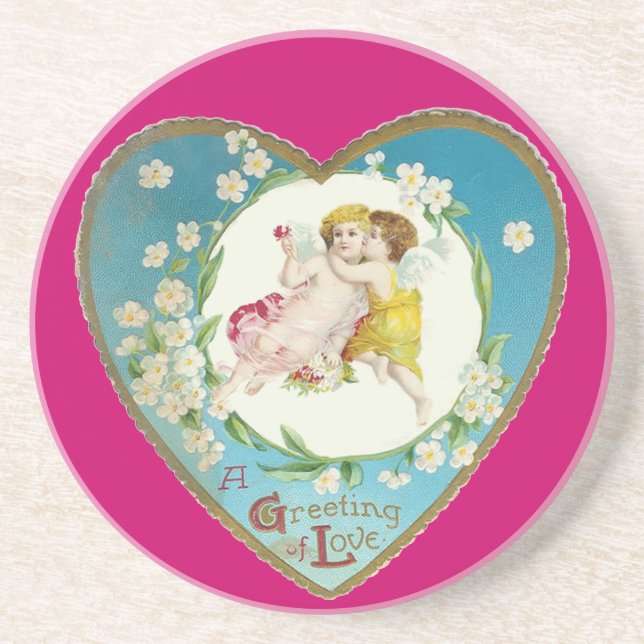 Posavasos Victorian Valentine Un Saludo De Amor (Frente)