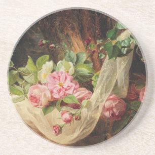 Posavasos Vida fija con Rosas en un piso forestal - Lach A.
