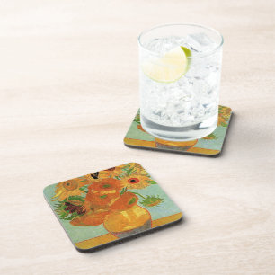 Posavasos vida fija - jarrón con doce girasoles, van Gogh