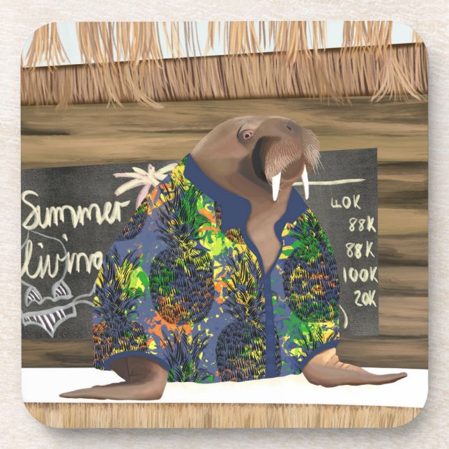 Posavasos Vida marina de Hawaii Walrus (Frente)