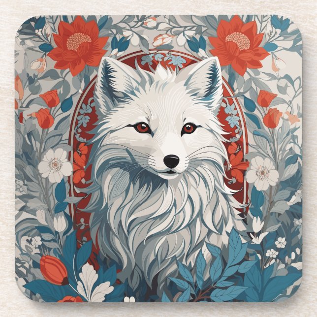 Posavasos Vida silvestre Mesmerizadora de Artic Fox (Frente)
