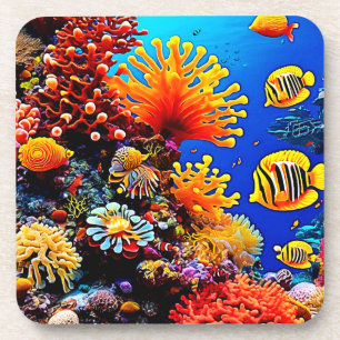Posavasos Vida submarina colorida del océano