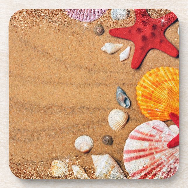 Posavasos Vida útil de la playa de pintura al petróleo (Frente)
