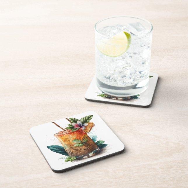 POSAVASOS VIDRIO DE COLOR ACUÁTICO DE MAI TAI (Lado Derecho)