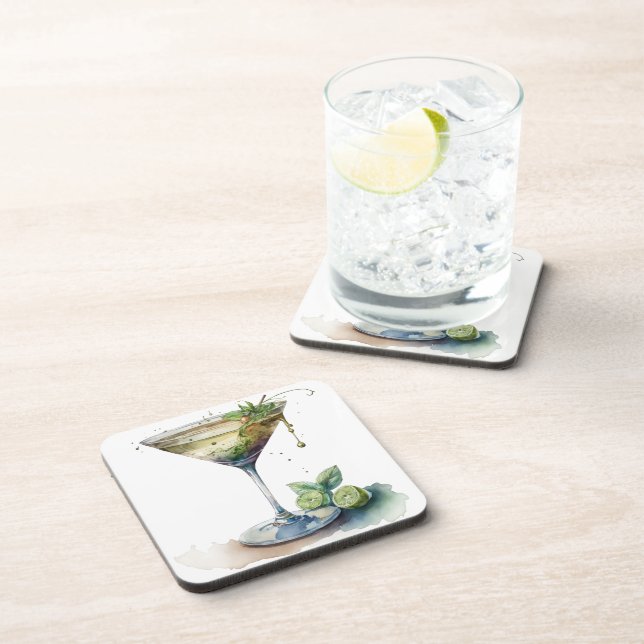 POSAVASOS VIDRIO DE COLOR ACUÁTICO DE MARTINI (Lado Derecho)