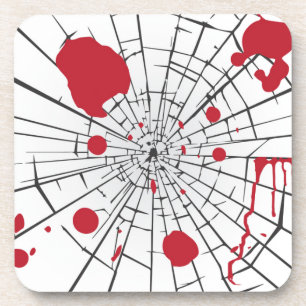 Posavasos vidrio destrozado de halloween