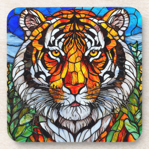 Posavasos Vidrio emplomado de tigre