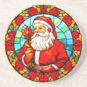 Posavasos Vidrio Manchado Santa Navidad Ornamento-67680