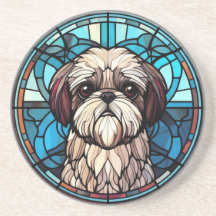 Vidrio manchado Shih Tzu Adorable Perros Amantes