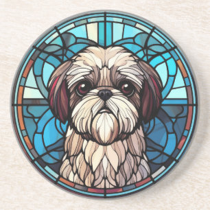 Posavasos Vidrio manchado Shih Tzu Adorable Perros Amantes