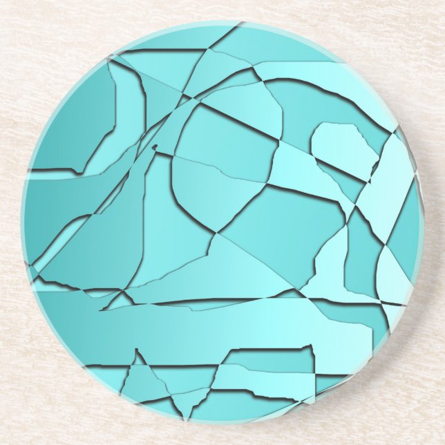 Posavasos Vidrio roto Verde azulado (Frente)
