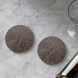 Posavasos Viejo rebanado de árbol de madera