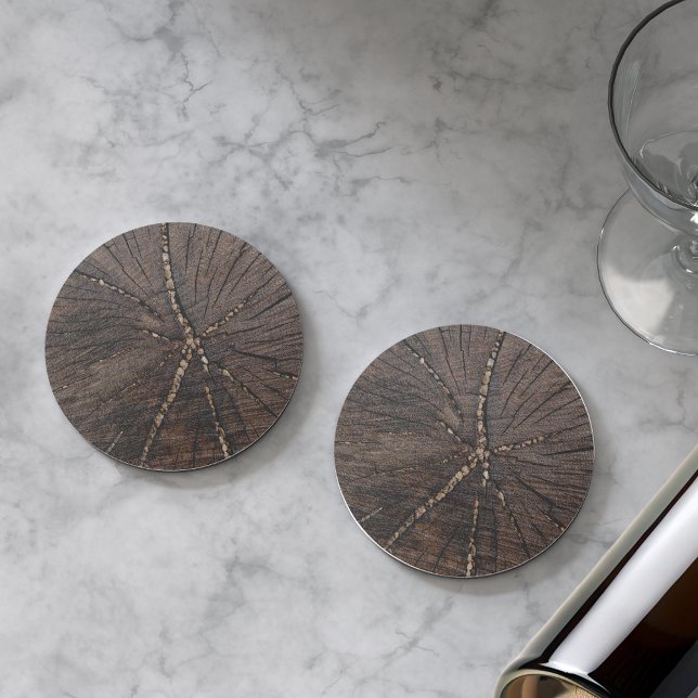 Posavasos Viejo rebanado de árbol de madera (Subido por el creador)