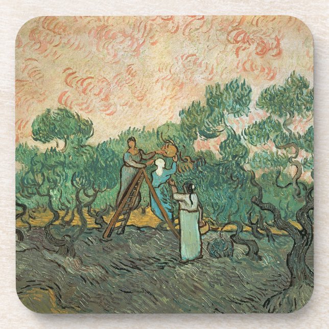 Posavasos Vincent van Gogh el | los recogedores verdes (Frente)