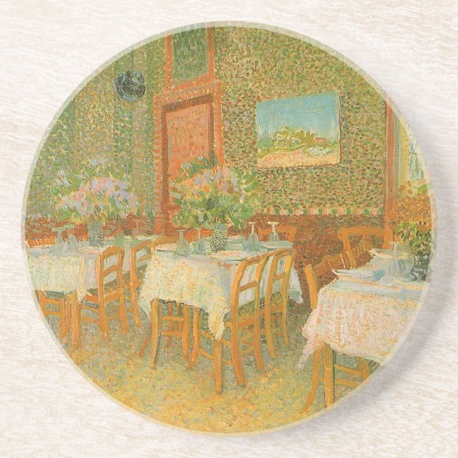 Posavasos Vincent van Gogh - Interior de un restaurante (Frente)