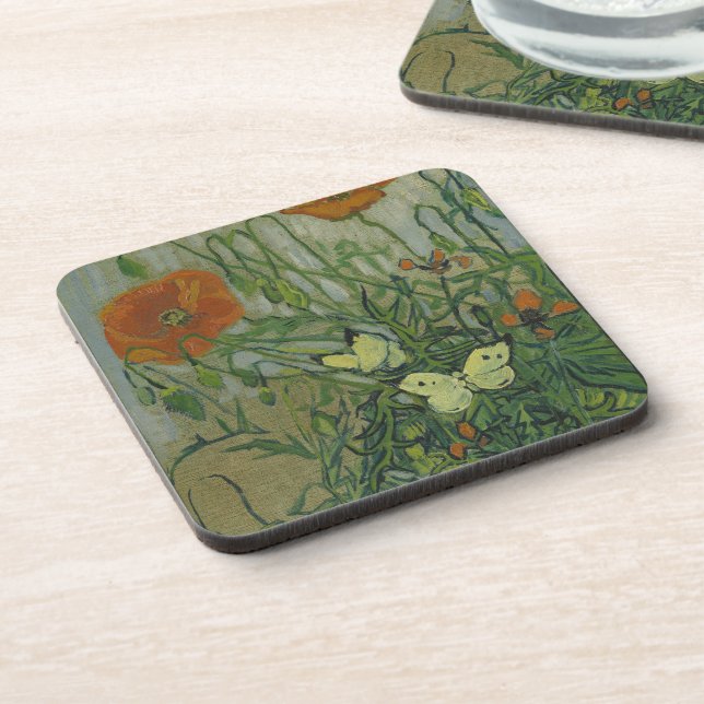 Posavasos Vincent van Gogh - Mariposas y amapolas (Lado Izquierdo)