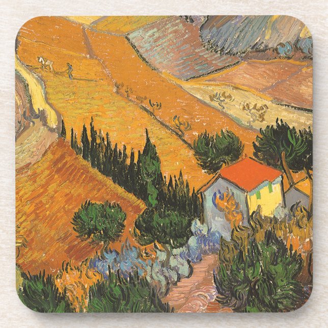 Posavasos Vincent van Gogh - Valle con labrador (Frente)