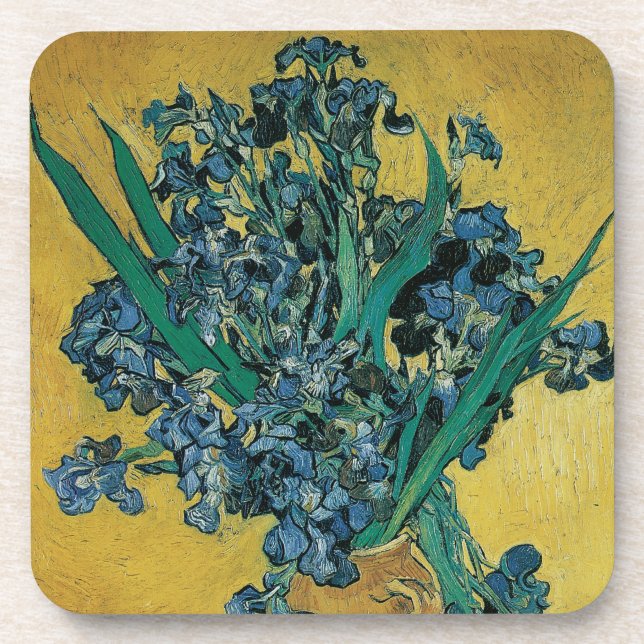 Posavasos Vincent van Gogh - Vase con fondo amarillo irlandé (Frente)