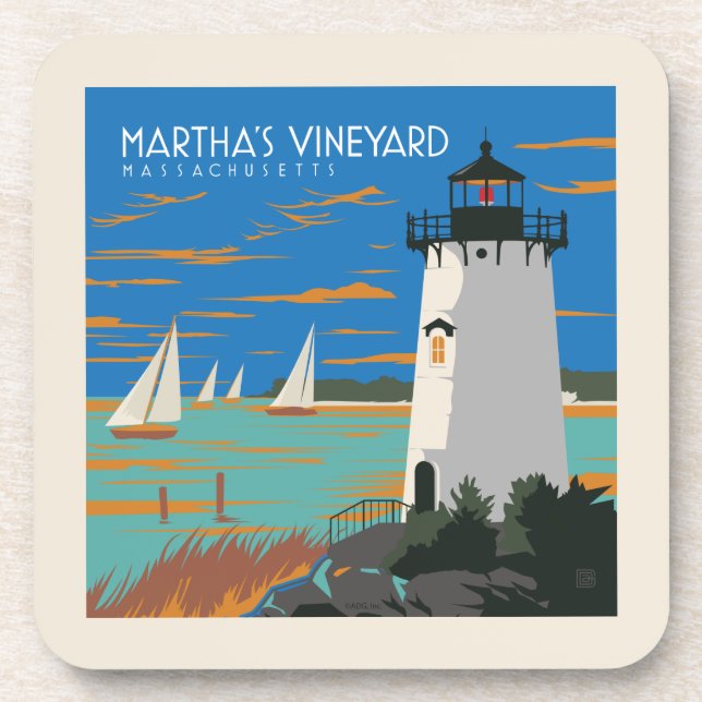 Posavasos Viñedo de Martha, Massachusetts | Faro (Frente)