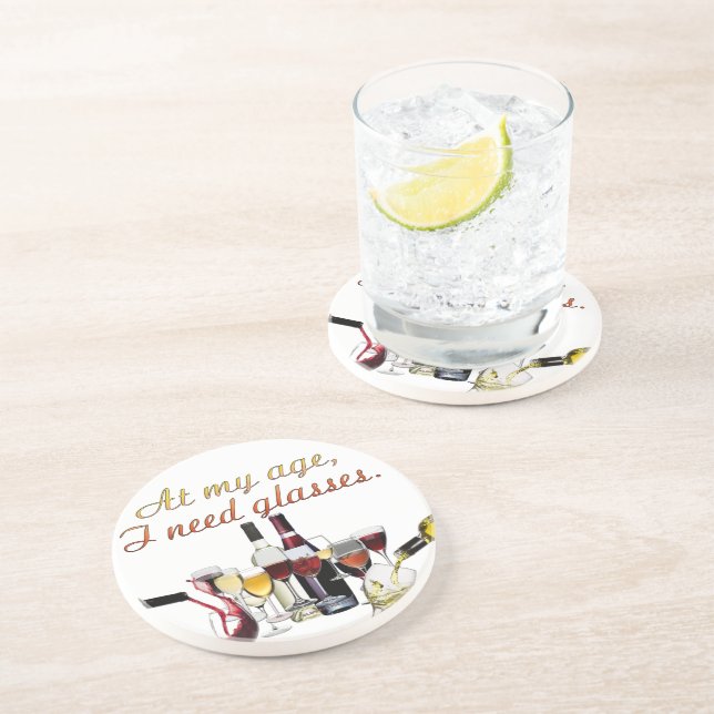 Posavasos Vino de SlipperyJoe's Wine Glasses vino fermentado (Lado)