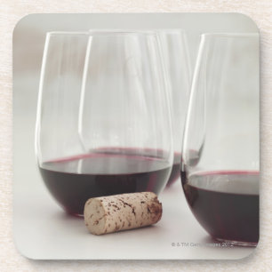 Posavasos Vino rojo en vidrios sin pie