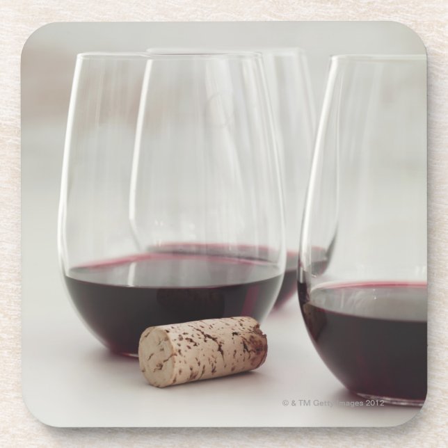 Posavasos Vino rojo en vidrios sin pie (Frente)
