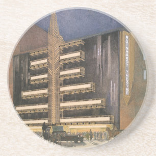 Posavasos Vintage Art Deco Architecture, Building in NYC