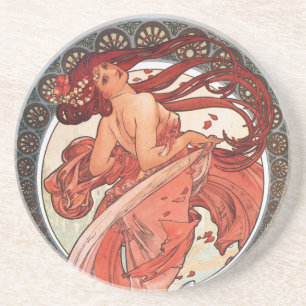 Posavasos Vintage Art Nouveau de Alphonse Mucha Dance 1898