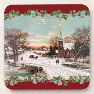 Posavasos Vintage Christmas Eve Cork Coaster