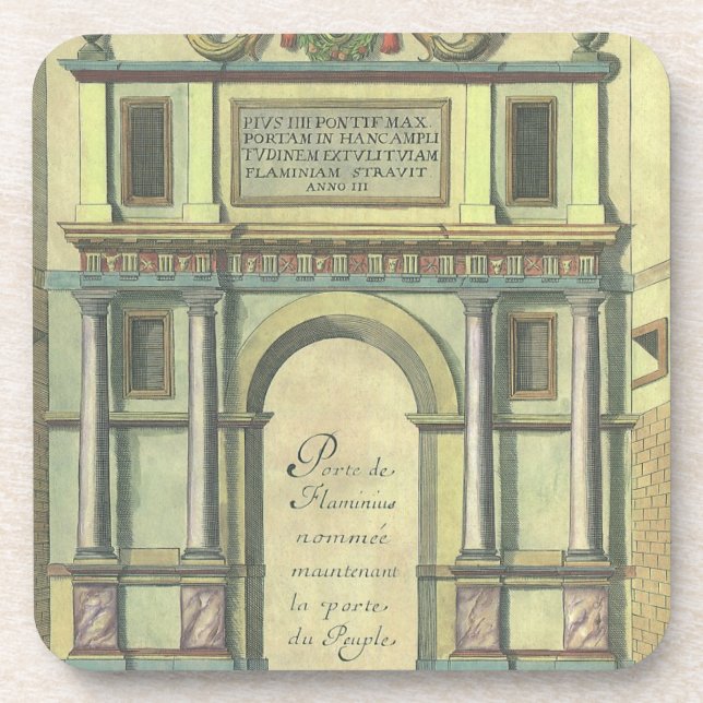 Posavasos Vintage Church Door Entry Renaissance Architecture (Frente)