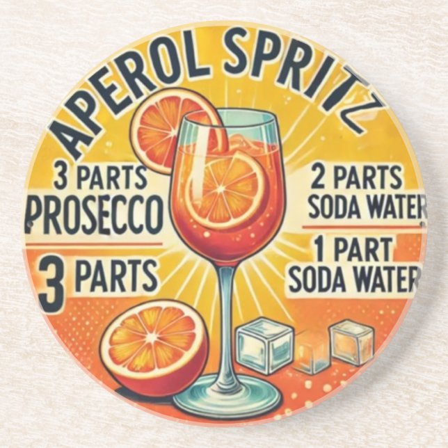 Posavasos Vintage cocktail Aperol Spritz  (Frente)