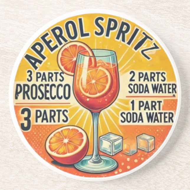 Posavasos Vintage cocktail Aperol Spritz  (Frente)