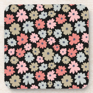 Posavasos Vintage colorido de flor de patrón