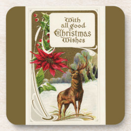 Posavasos Vintage Deer in Snow Navidades