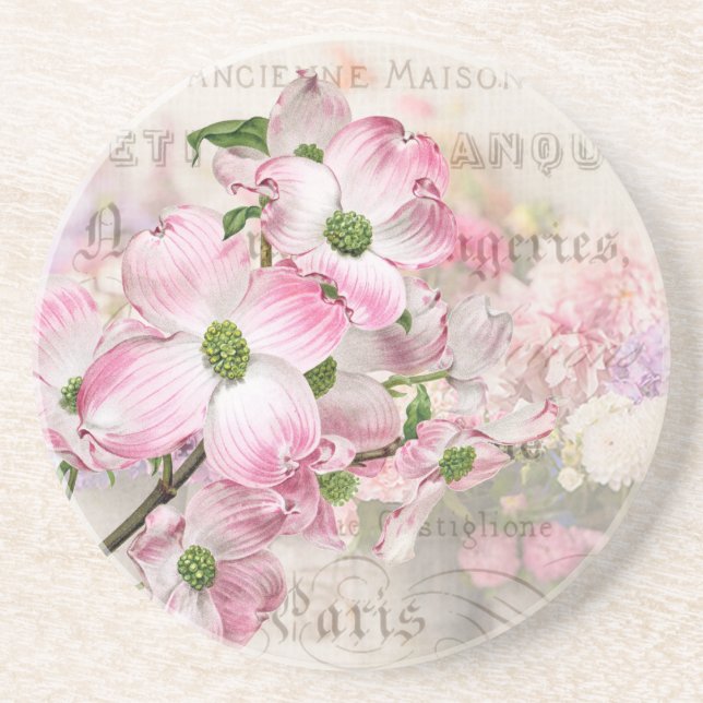 Posavasos Vintage Dogwood Blossoms Pescado (Frente)