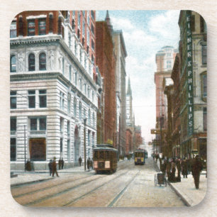 Posavasos Vintage Downtown Pittsburgh