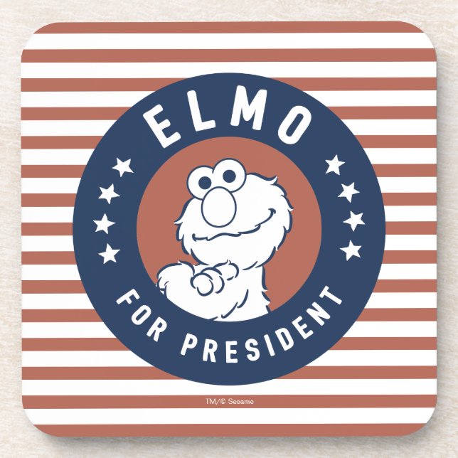 Posavasos Vintage Elmo for President Badge (Frente)