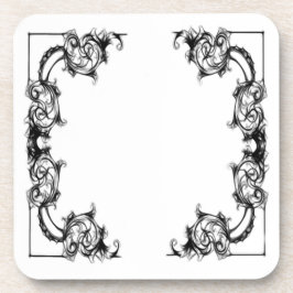 POSAVASOS VINTAGE FLORAL NEGRO Y BLANCO DAÑO