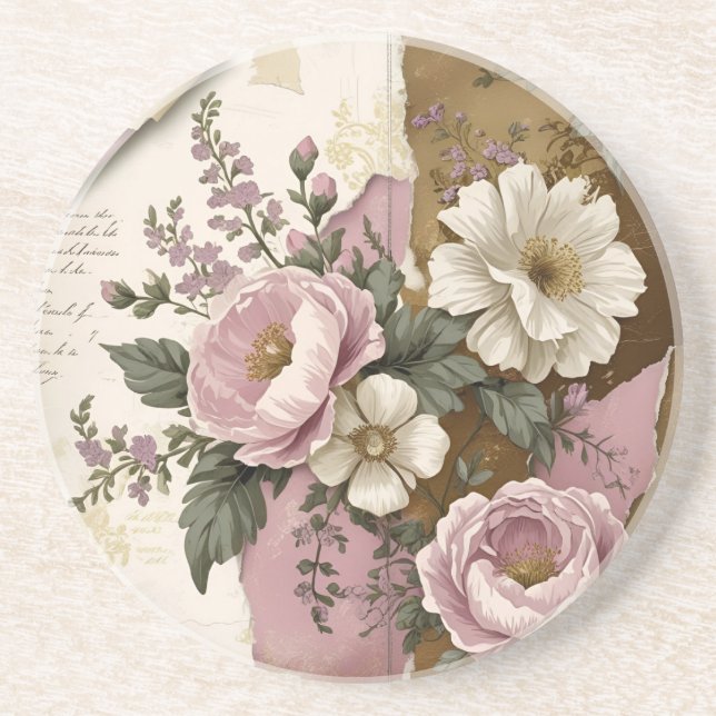 Posavasos Vintage Floral - Sandstone Coasters (Frente)