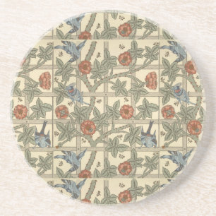 Posavasos Vintage floral verde rosa William Morris Trellis