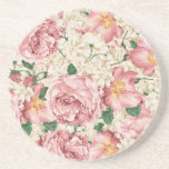 Posavasos Vintage Garden Rosas y Hydrangeas Patrón floral<br><div class="desc">Añada un acento floral a su cocina con esta montaña. Esta montaña floral de inspiración vintage presenta un patrón botánico de rosas de jardín rosados e hidrangeas de marfil. Esta montaña rusa es perfecta para eventos de primavera. Los elementos coincidentes están disponibles.</div>