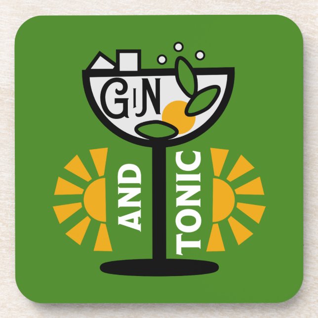 Posavasos Vintage Gin Y Tonic Art (Frente)