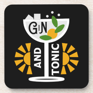 Posavasos Vintage Gin Y Tonic Art