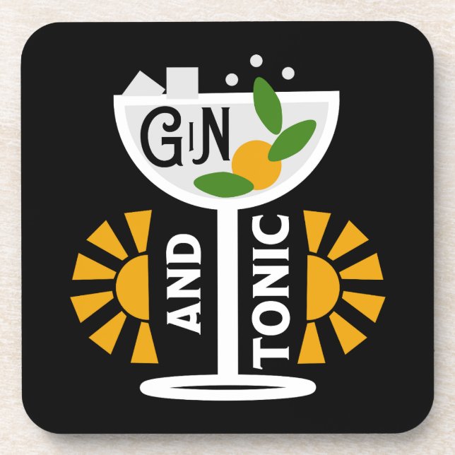 Posavasos Vintage Gin Y Tonic Art (Frente)