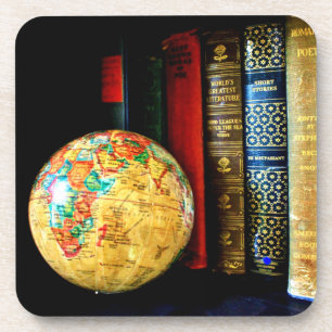 Posavasos Vintage Globe and Books