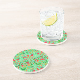 Posavasos Vintage: Jardín Floral Art Nouveau
