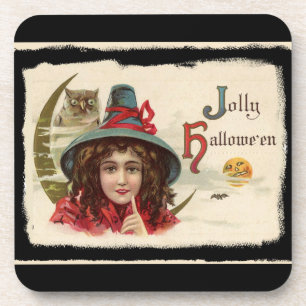 Posavasos Vintage Jolly Halloween Witch