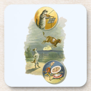 Posavasos Vintage Madre Gansa Rima Infantil Hey Diddle